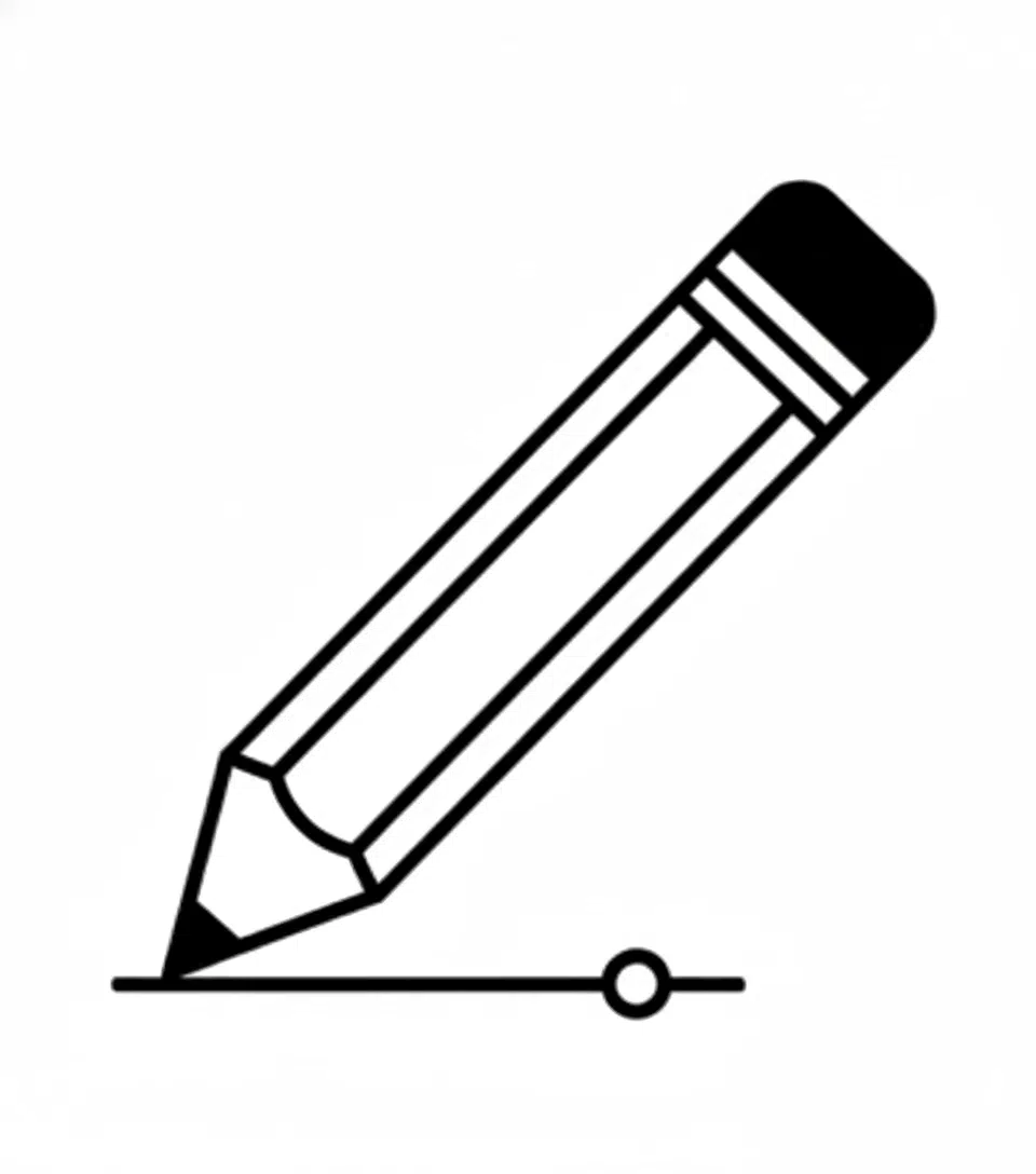 Minimal black-and-white line drawing of a slanted rectangular bar with rounded end, outlined by thick parallel lines on a white background.