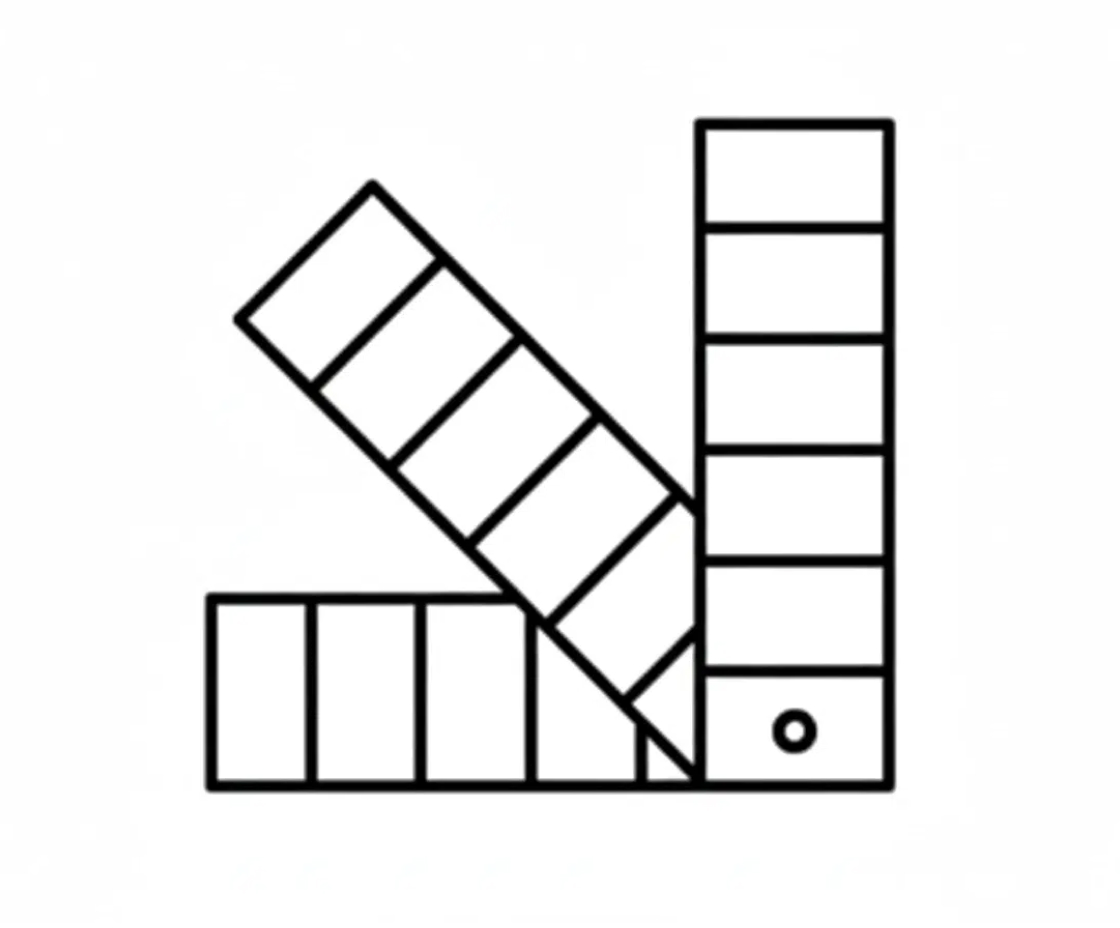 Abstract black-and-white geometric pattern with thick lines forming rectangles and diagonal shapes.